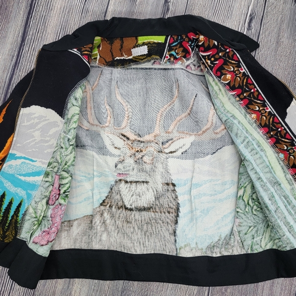 Rusty Cuts Zip Up Floral Deer Lightweight Jacket - Picture 11 of 13